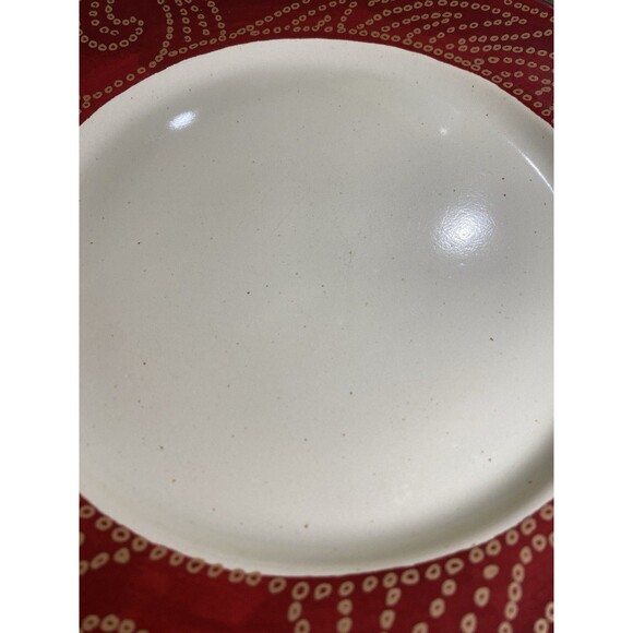 Pier 1 Imports Matira Dinner Plates - Set of 2 - 10.5” Stoneware Red Cream - Picture 4 of 9